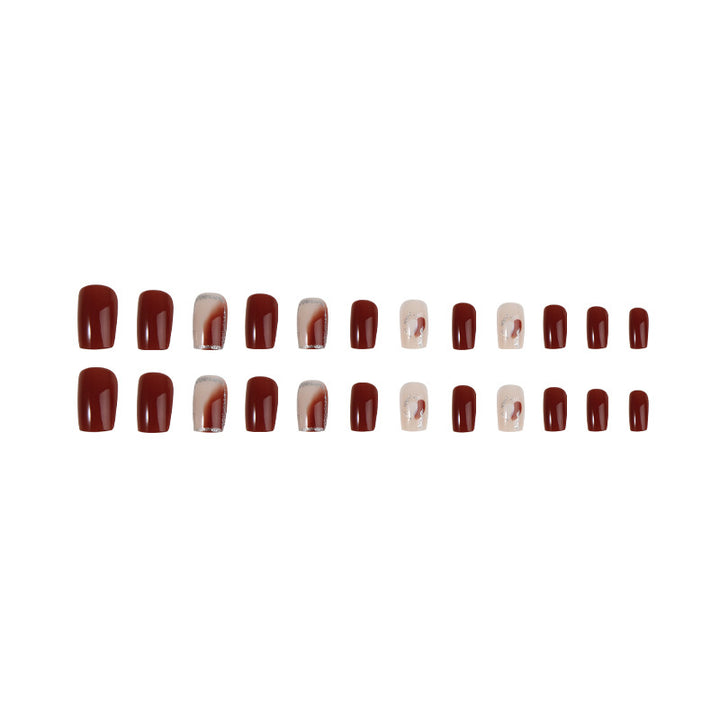Elegant Press-On Nail Set with Sparkling Tip Accents Kalsten