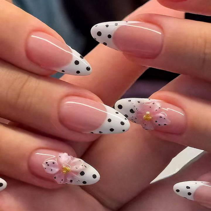 Elegant Floral Tip Acrylic Nail Enhancements Kalsten