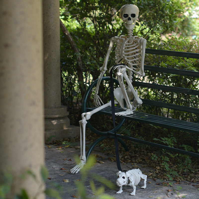 Decorative Skeleton Dog and Human Figurine Set Kalsten