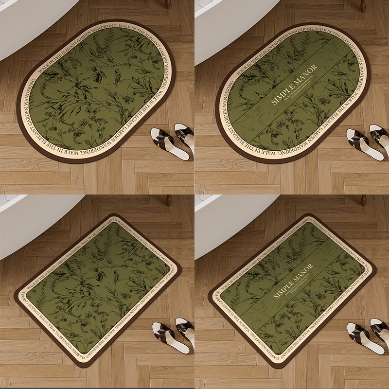 Oval Botanical Floor Mat for Home Decor