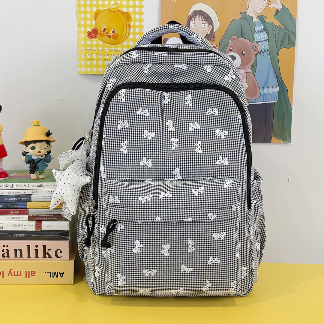 Cute Bow-Embellished Casual Backpack Kalsten