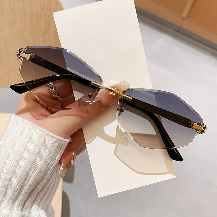 Women's Designer Sunglasses with Hexagonal Frame and Gold Accents Kalsten