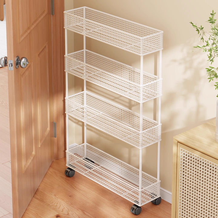 Slim Overdoor Three-Tier Wire Mesh Storage Organizer