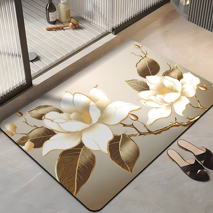 Floral Design Bath Mat Kalsten