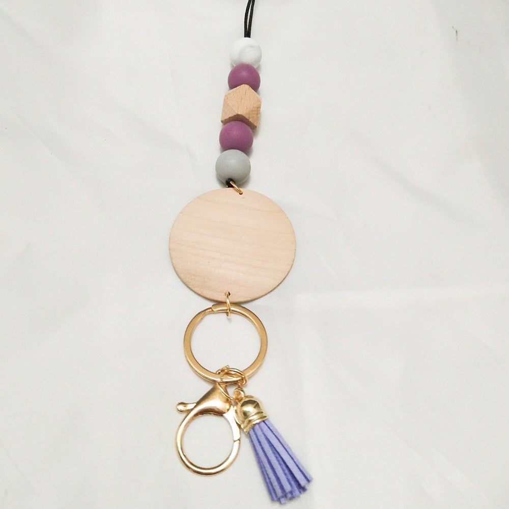 Beaded Keychain Lanyard with Decorative Tassel Kalsten