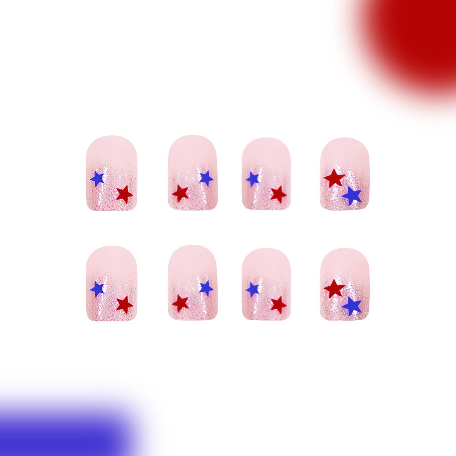 Festive Glitter Star Press-On Nails