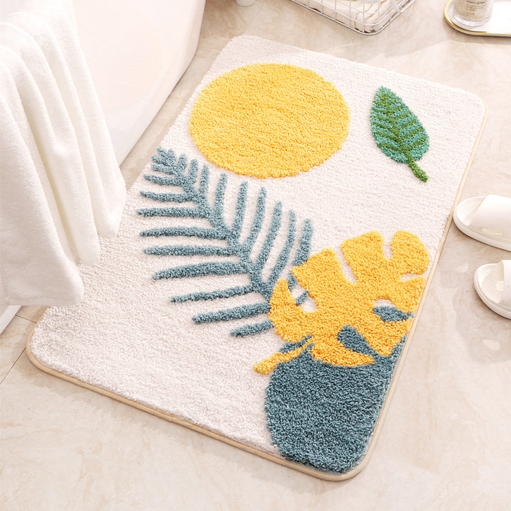 Plush Floral Pattern Bath Mat Kalsten