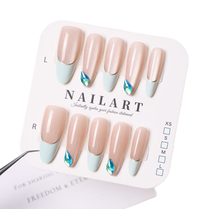 Decorative Press-On Nail Art Set with Crystal Accents Kalsten