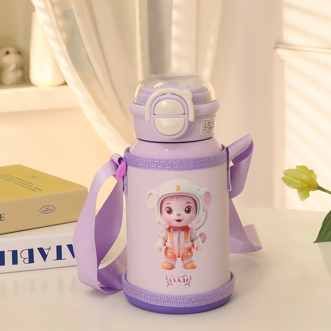 Women's insulated drinking bottle with cute animal design and practical carrying strap Kalsten