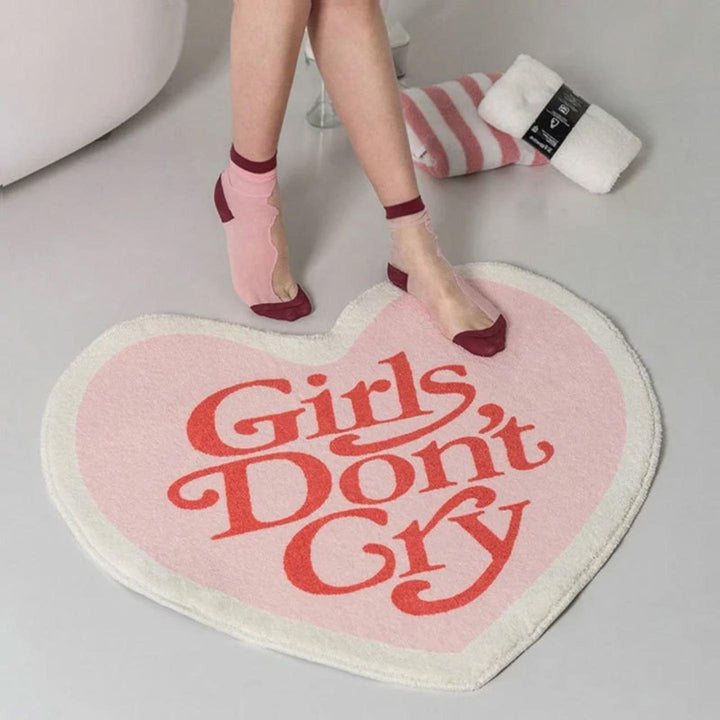 Heart-Shaped Plush Bath Mat