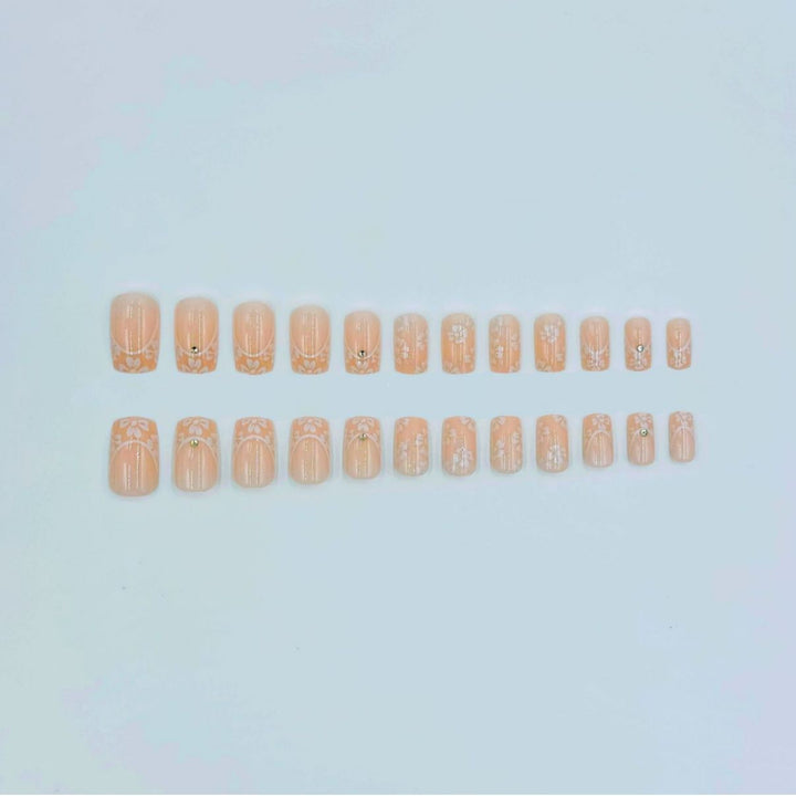 Floral French Tip Acrylic Nail Art Kit
