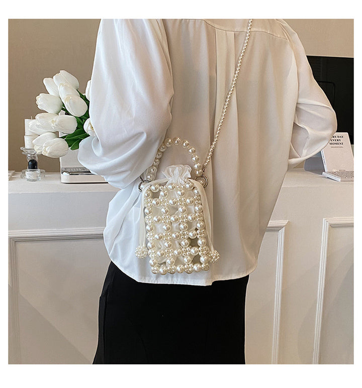 Elegant Pearl-Embellished Evening Handbag