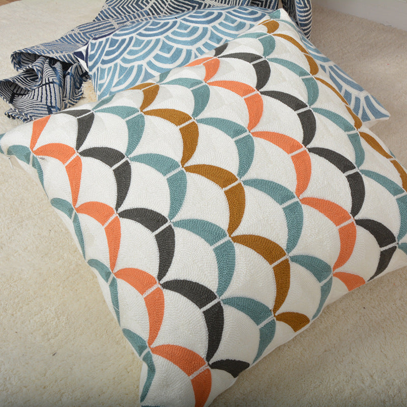 Coastal Starfish Jacquard Square Cushion with Hidden Zipper and Removable Insert