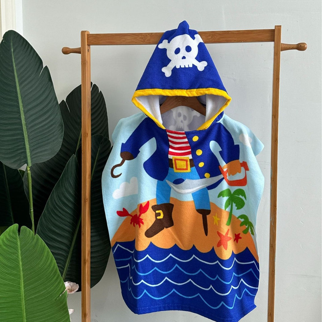 Kids' Shark-Themed Hooded Towel Poncho Kalsten