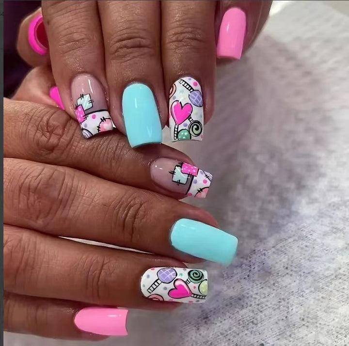 Heart-Design Acrylic Nail Art Set Kalsten