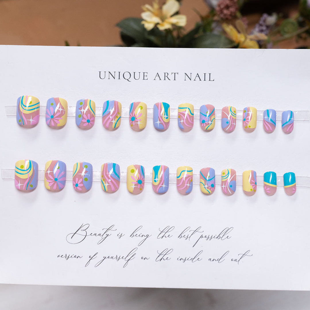 Funky Abstract Press-On Nails