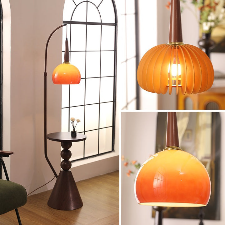 Designer Floor Lamp with Integrated Side Table