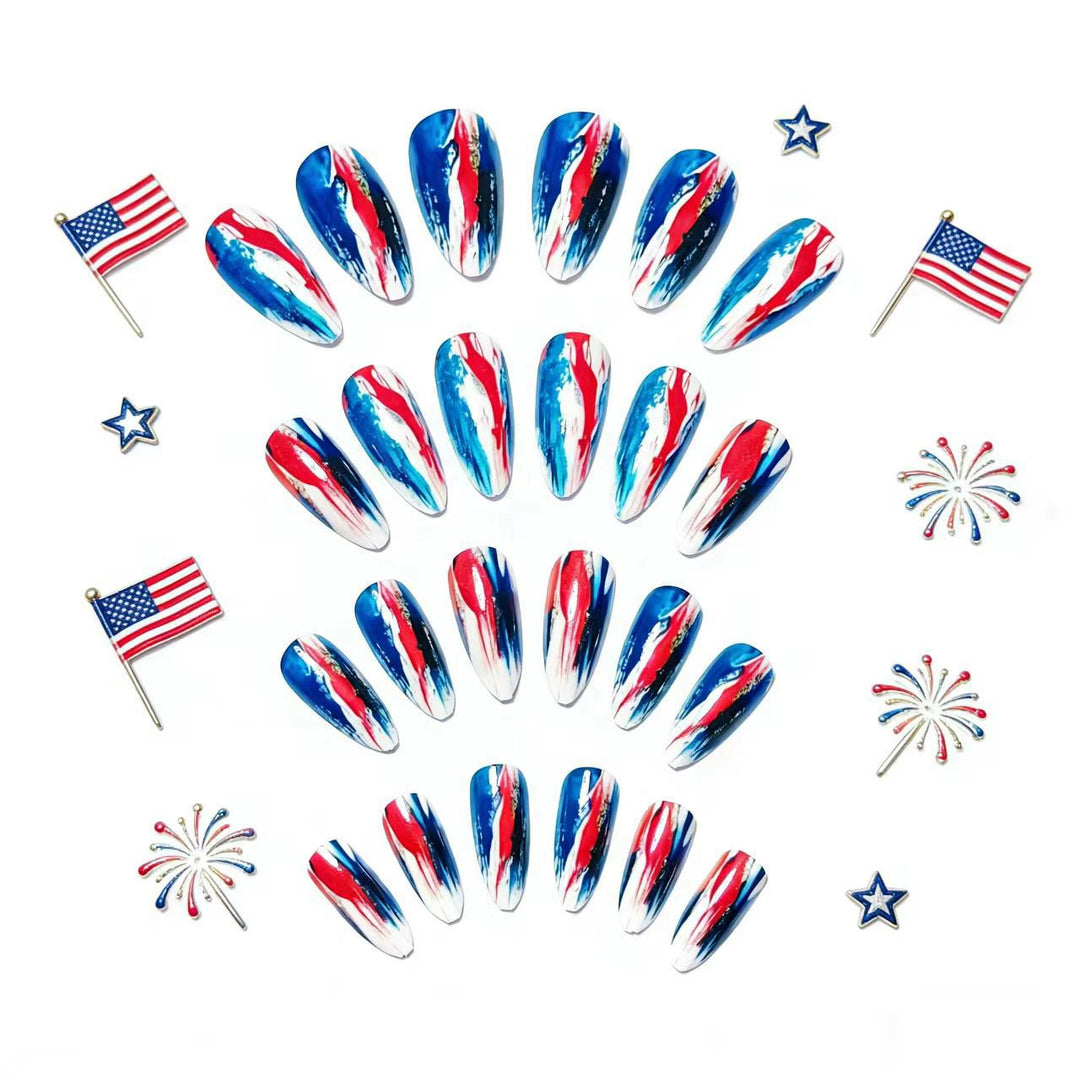 Artificial Nail Art with Abstract Color Design Kalsten