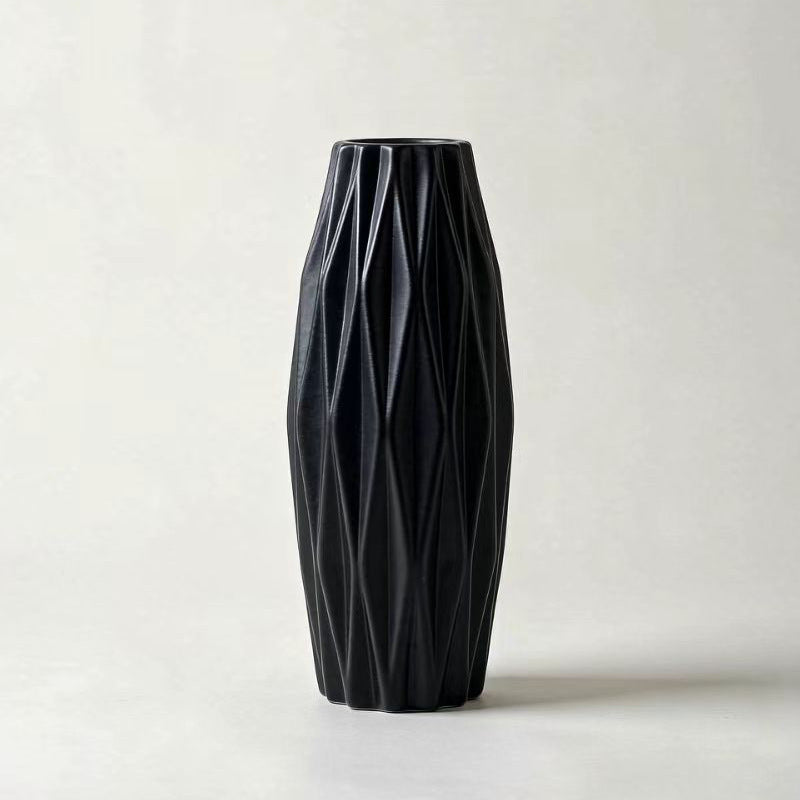 Textured Geometric Ceramic Vase Kalsten