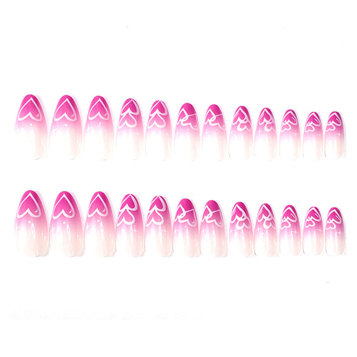 Heart-Embellished Almond Nail Art Set Kalsten
