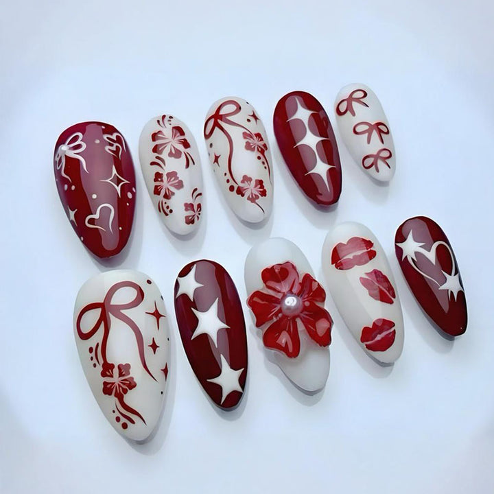 Festive Ornamented Press-On Nail Art Collection Kalsten