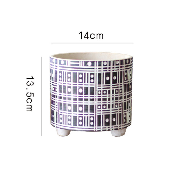 Decorative plant pot with geometric pattern Kalsten