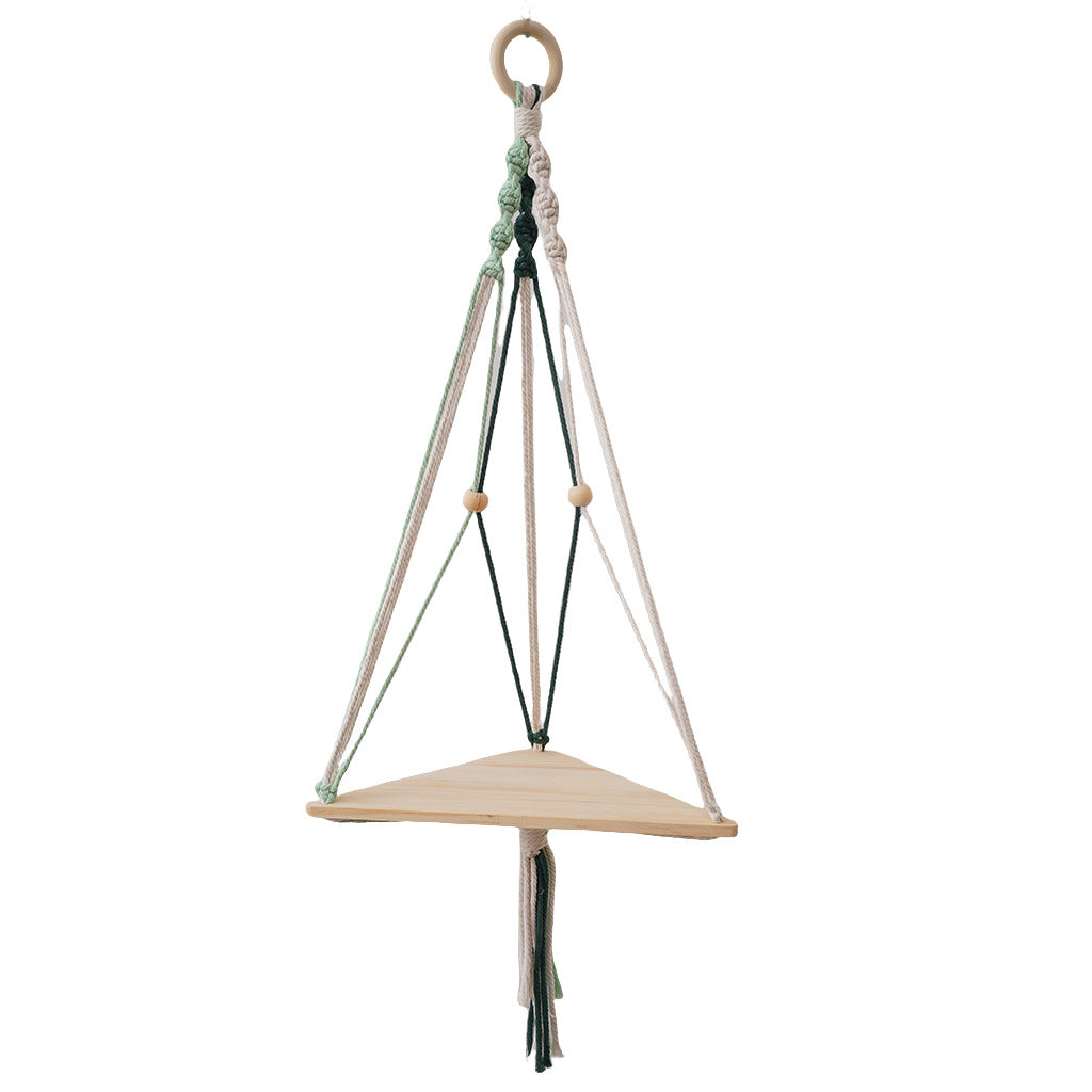 Triangular Macrame Hanging Shelf Kalsten