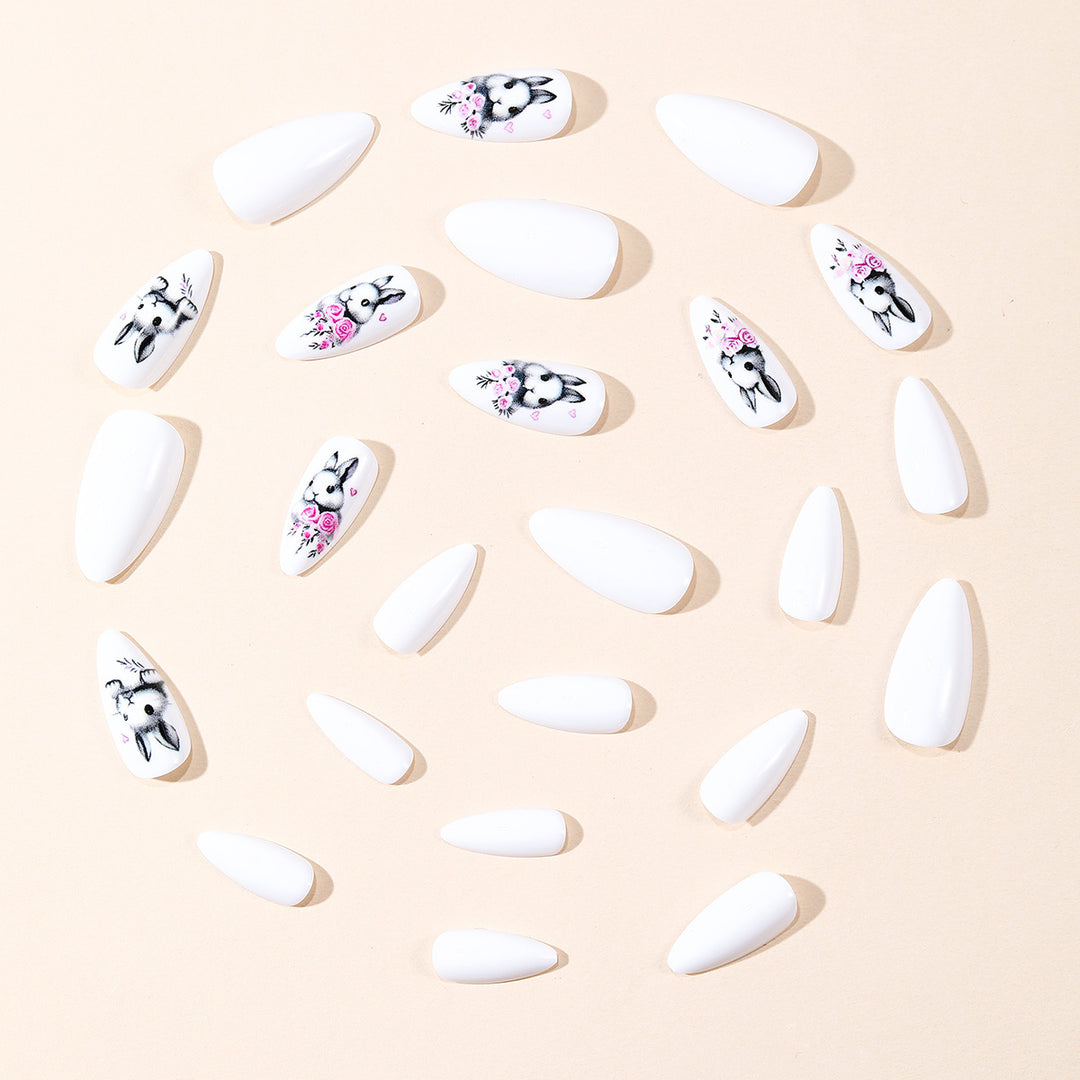 Creative Bunny-Themed Acrylic Nail Art Extensions Kalsten
