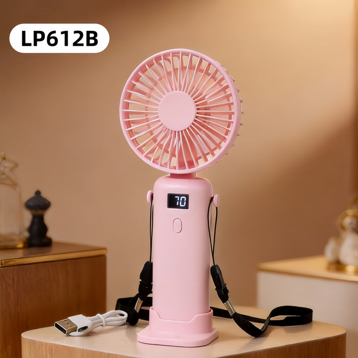 Ladies portable mini fan with digital speed display and USB connection Kalsten
