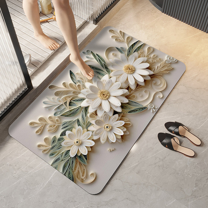 Artistic Floral Design Bath Mat Kalsten