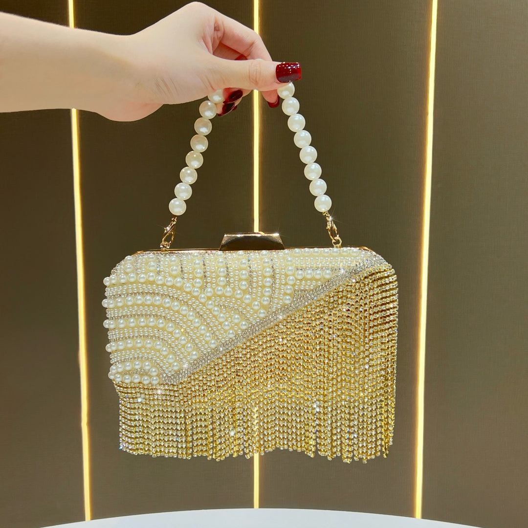 Pearl-Embellished Evening Handbag