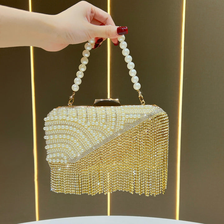 Pearl-Embellished Evening Handbag