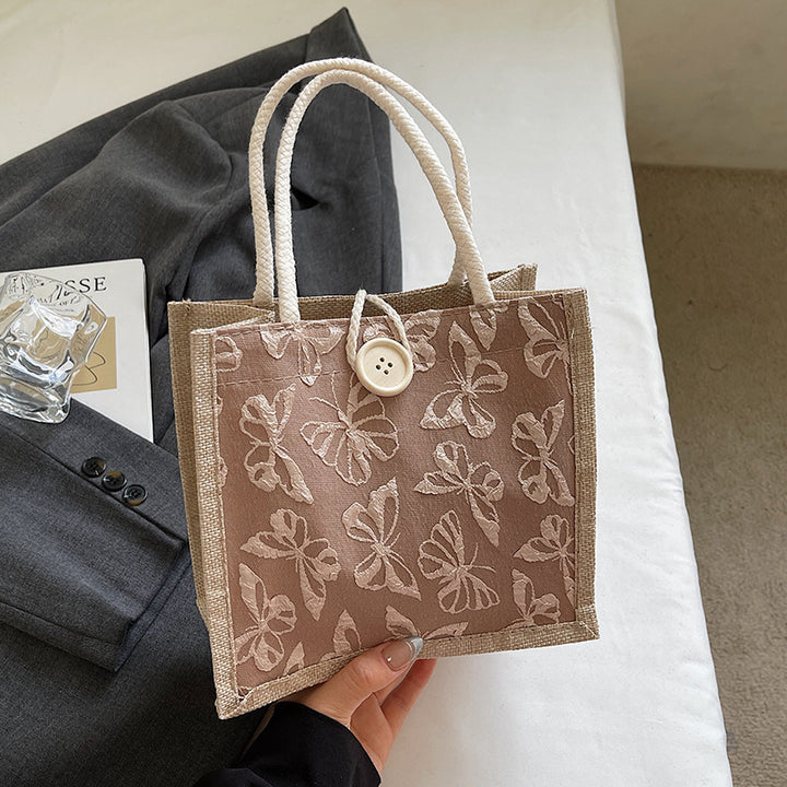 Butterfly Embroidered Fabric Tote