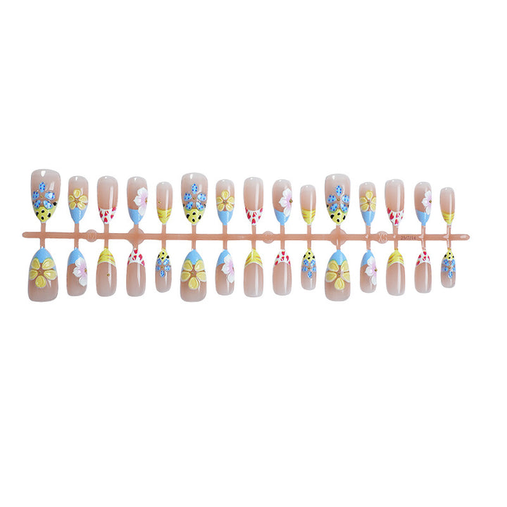 Artistic Floral and Patterned Press-On Nail Set