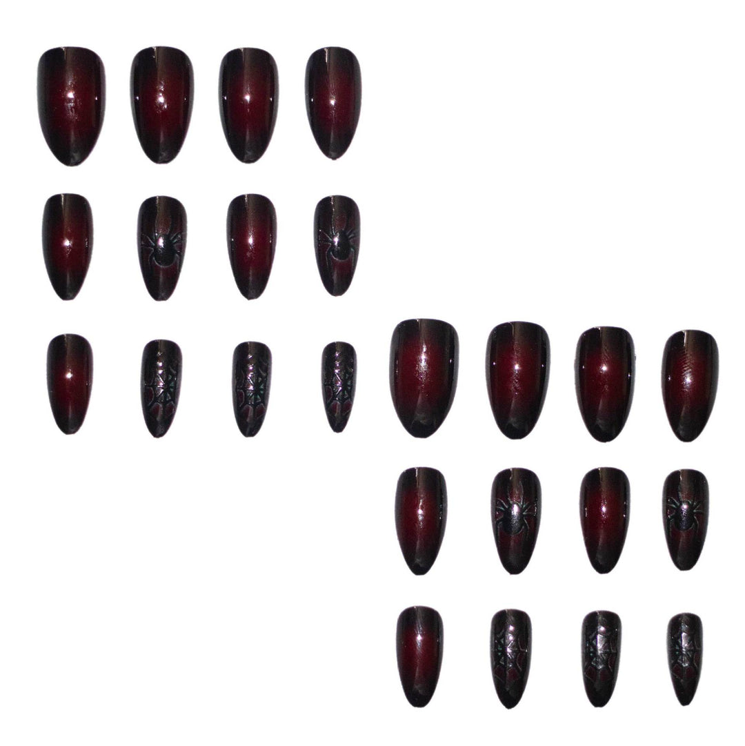 Spider-Themed Gothic Nail Art Design