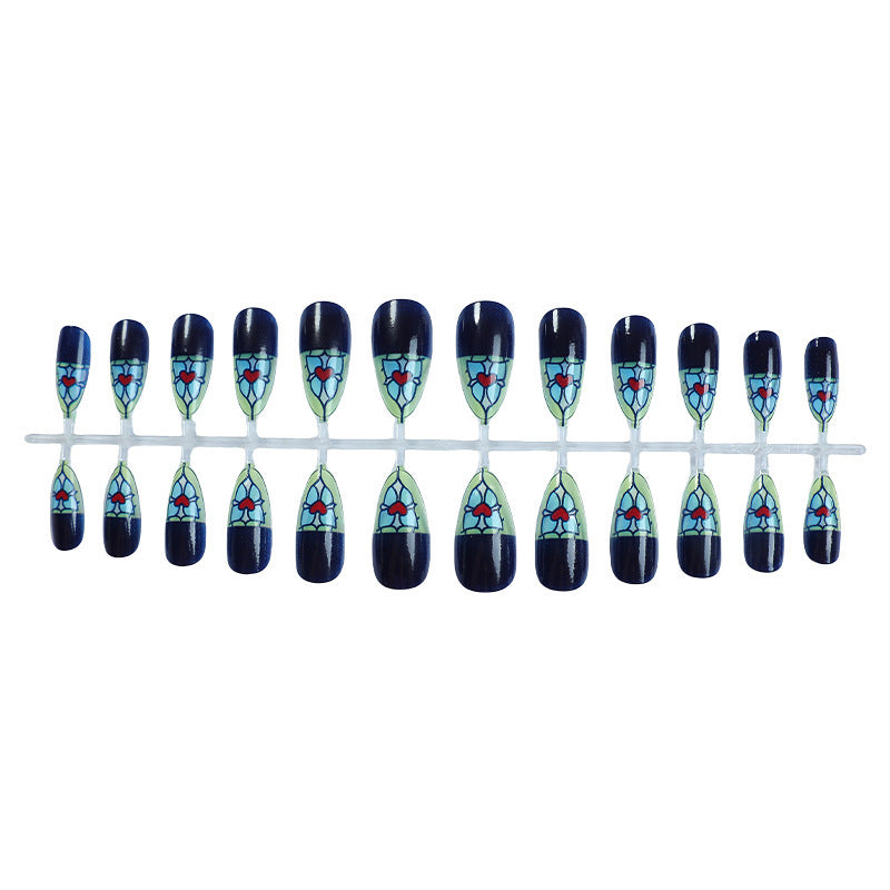 Elegant Stained Glass Press-On Nails Kalsten