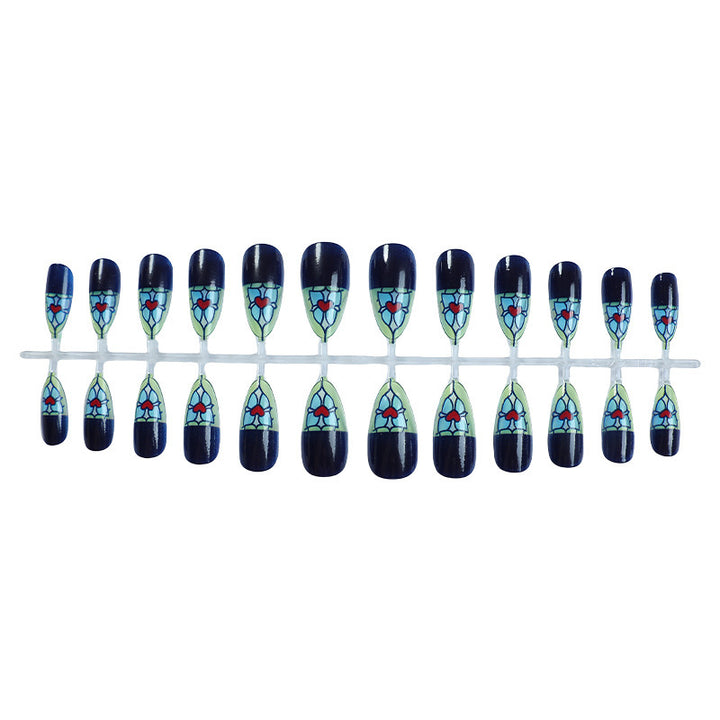 Elegant Stained Glass Press-On Nails Kalsten