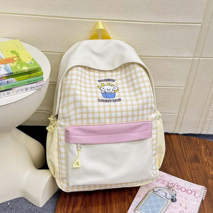 Casual Checkered Backpack Kalsten