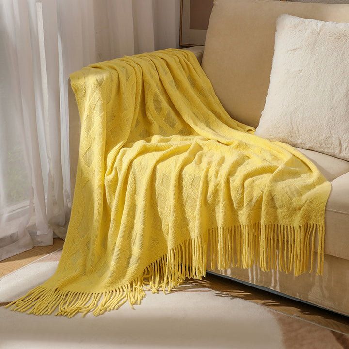 Premium Textured Knit Throw Blanket Kalsten