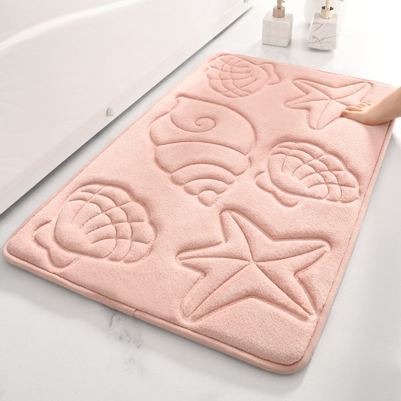 Coastal-Themed Shell Design Bath Rug Kalsten