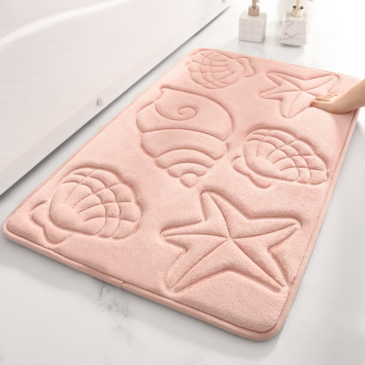 Coastal-Themed Shell Design Bath Rug Kalsten