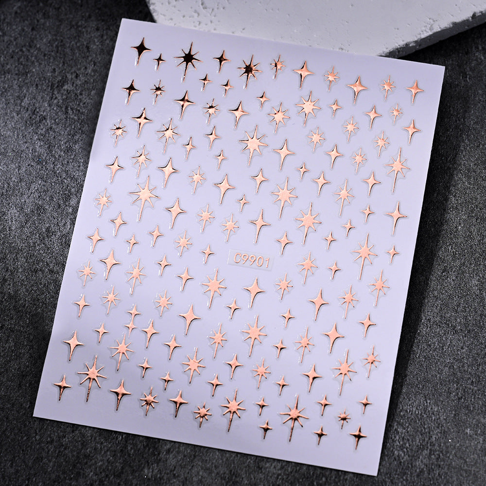 Gold Star Nail Art Decoration Stickers