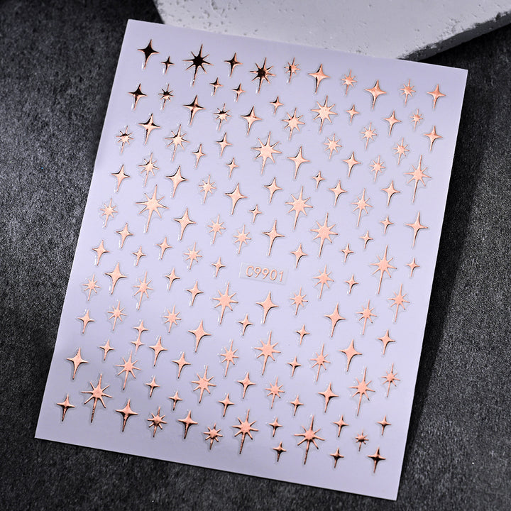 Gold Star Nail Art Decoration Stickers