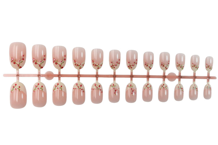 Artificial nail set with delicate rose accents Kalsten