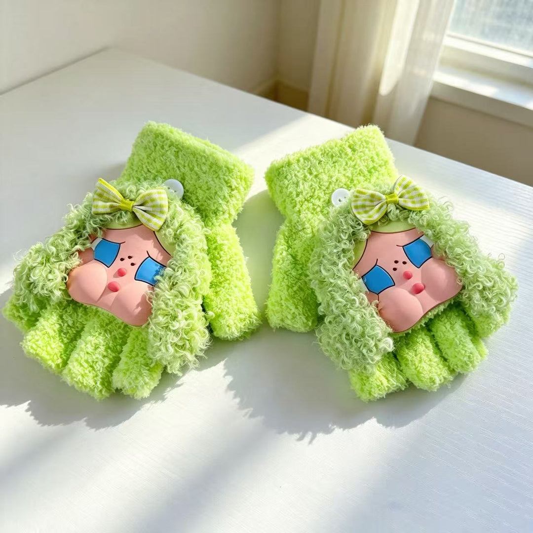 Cute Cartoon Character Fingerless Gloves Kalsten