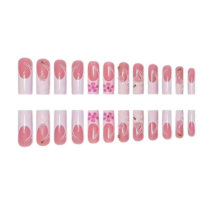 Premium Floral Acrylic Nail Extensions Kalsten