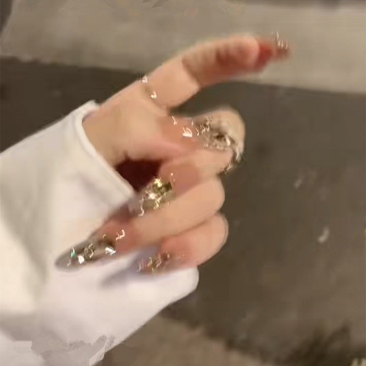 Glamorous Rhinestone Press-On Nail Set