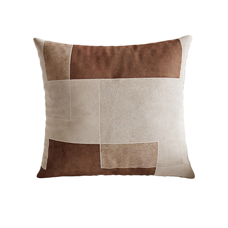 Textured Wavy Embroidered Linen-Cotton Throw Pillow Cover