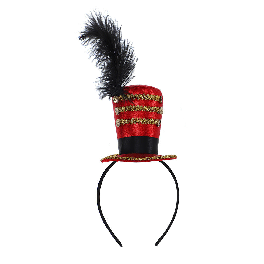 Unisex nan Party hairband with mini top hat and patriotic star ribbon Kalsten