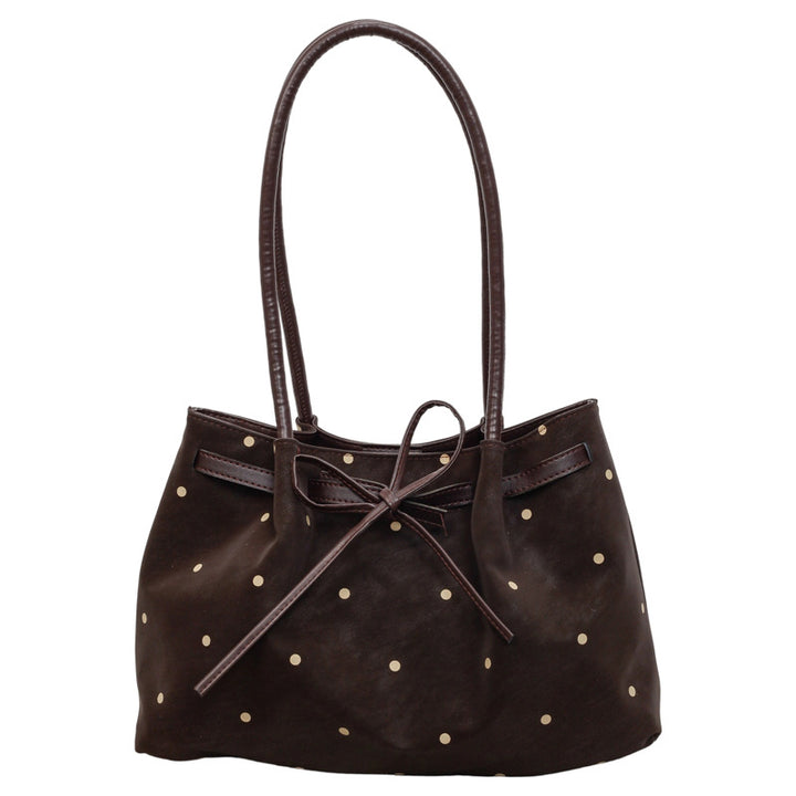 Elegant Suede Tote Bag with Bow Detail